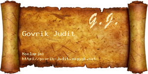 Govrik Judit névjegykártya
